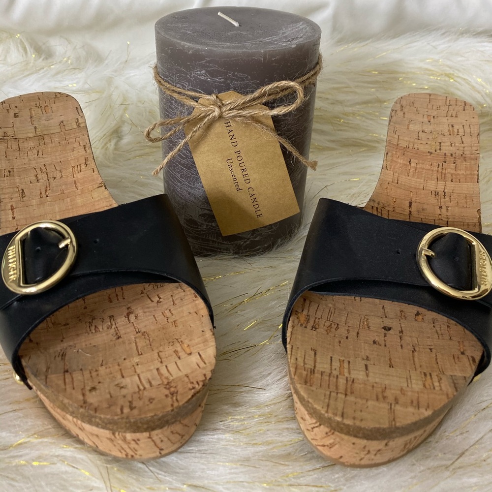 NWT-Black Leather Sandals 👡 by Tommy Hilfiger